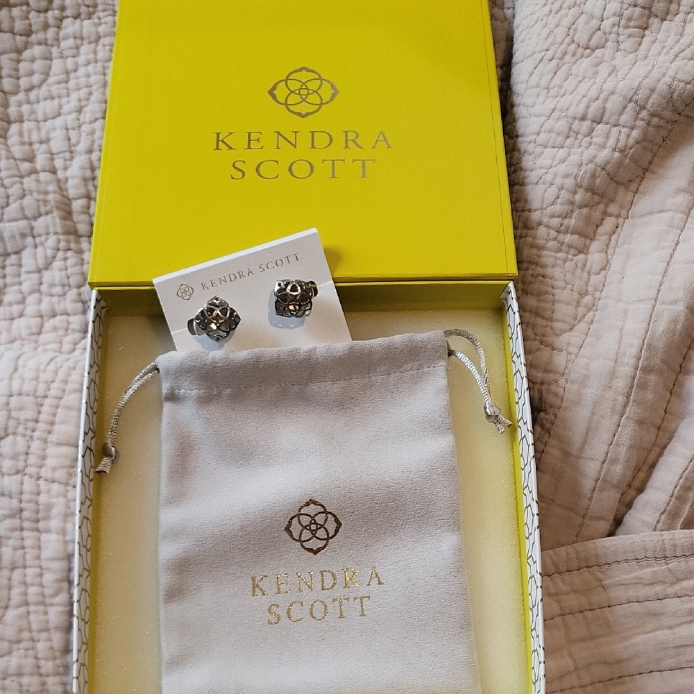 Kendra Scott Black and Silver Stud Earrings